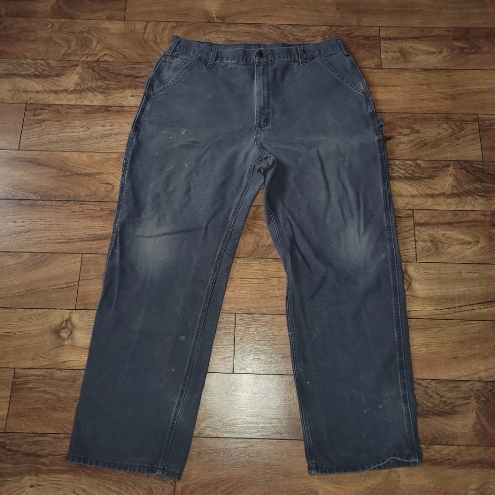 Mens Carhartt 40 x 32 light gray dungaree fit carpenter work jeans
